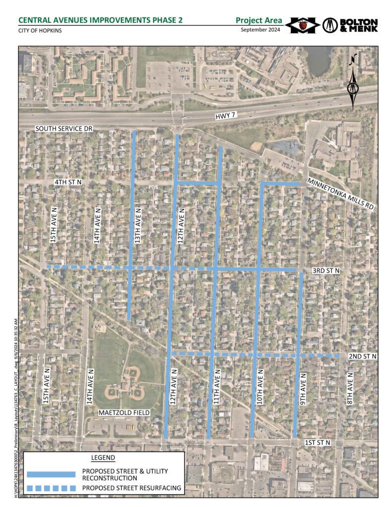 Central Avenues Improvement map