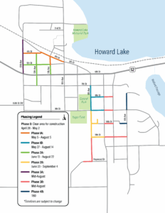 Howard Lake project staging map