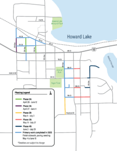 Howard Lake 2026 construction phasing map