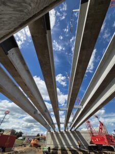 Girder placement on the bridge was finished this week.