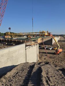 The bridge deck was poured this week.