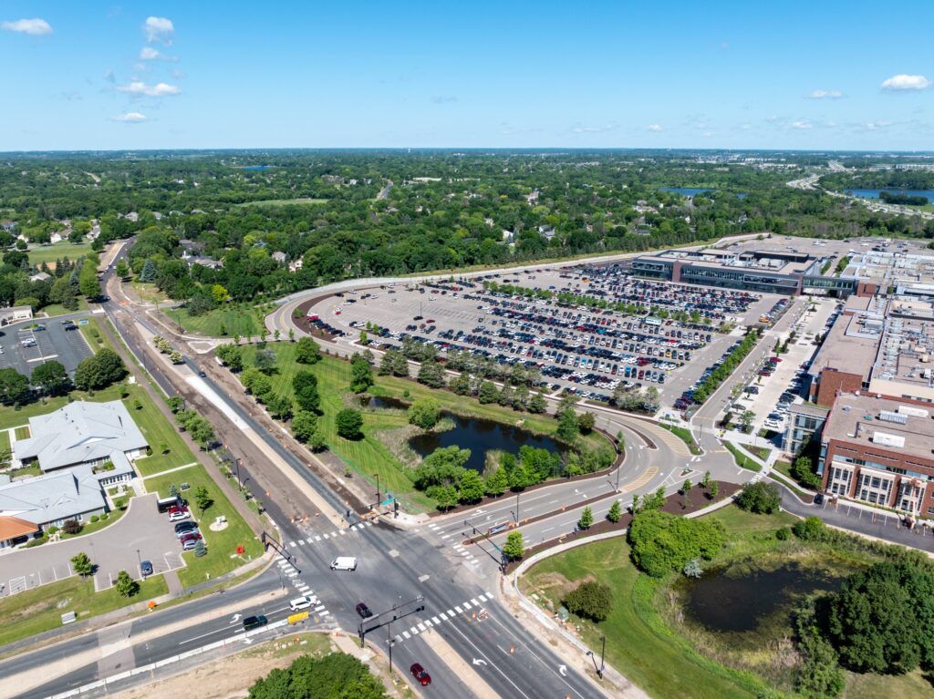 Birds eye view of near completed phase 1